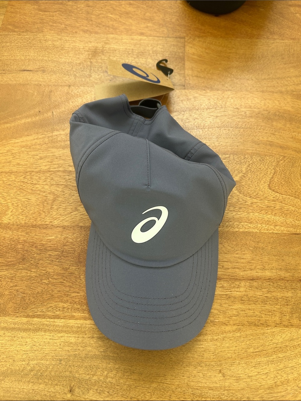ASICS Dark Gray Performance Running Cap with White Logo